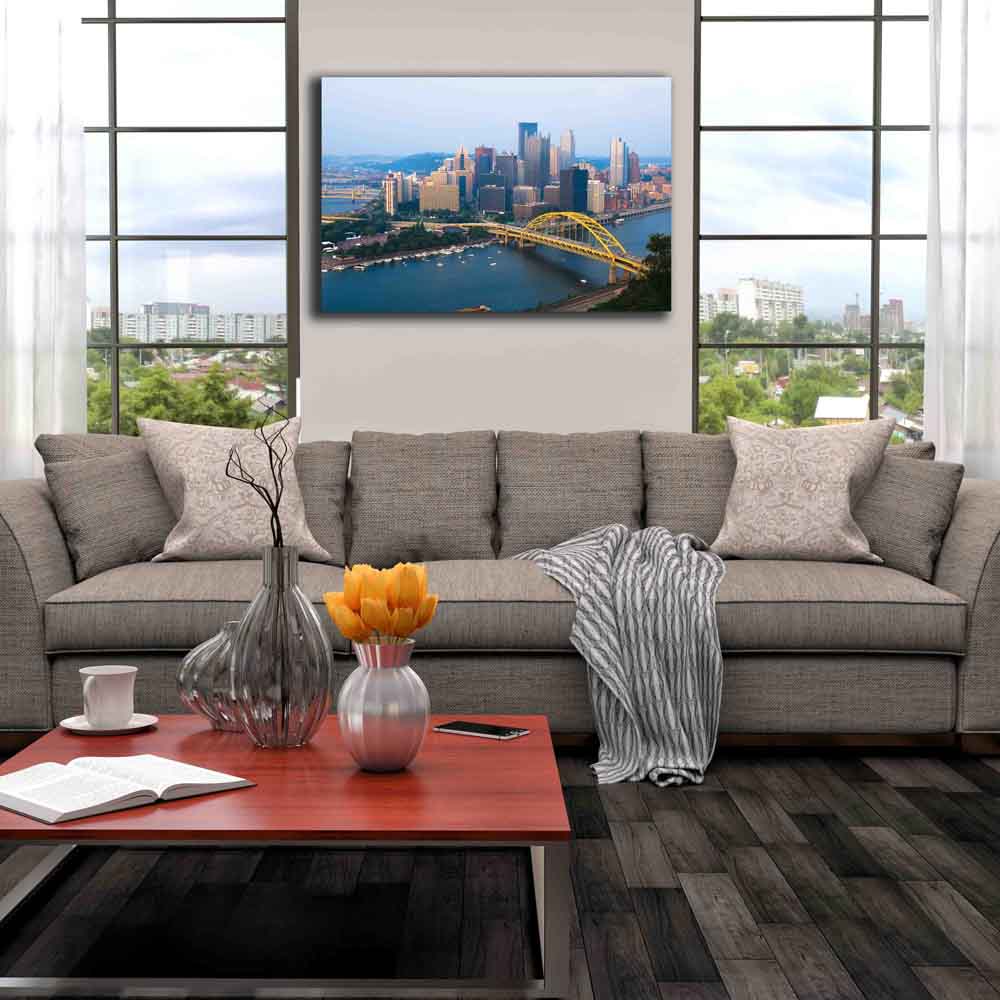 Pittsburgh Canvas Print Installed | Wallhogs