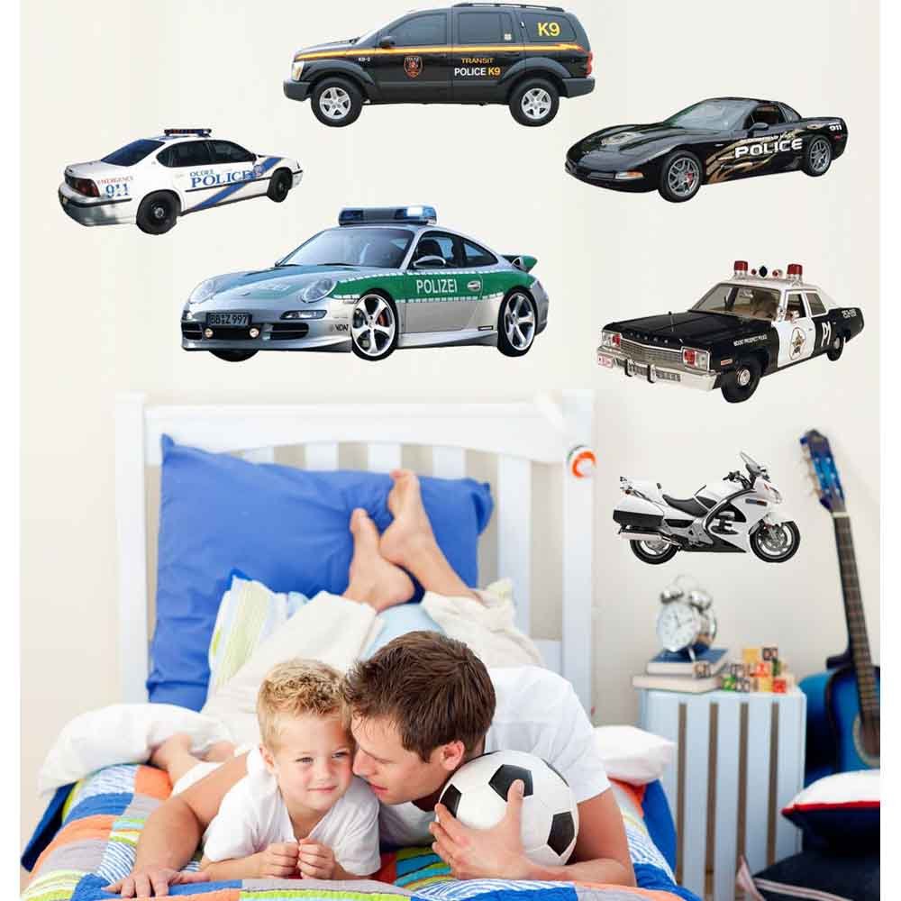 Police Multi-Pack Wall Decals Installed | Wallhogs