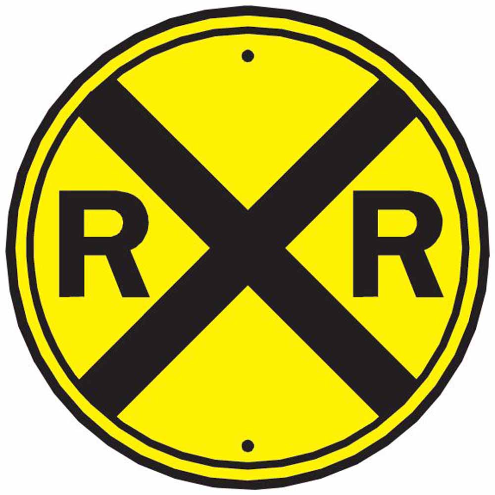 Railroad Crossing Sign Wall Decal Printed