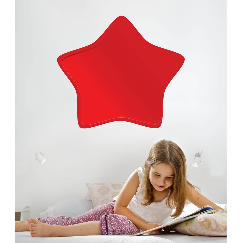 Red Soft Star Wall Decal Installed | Wallhogs