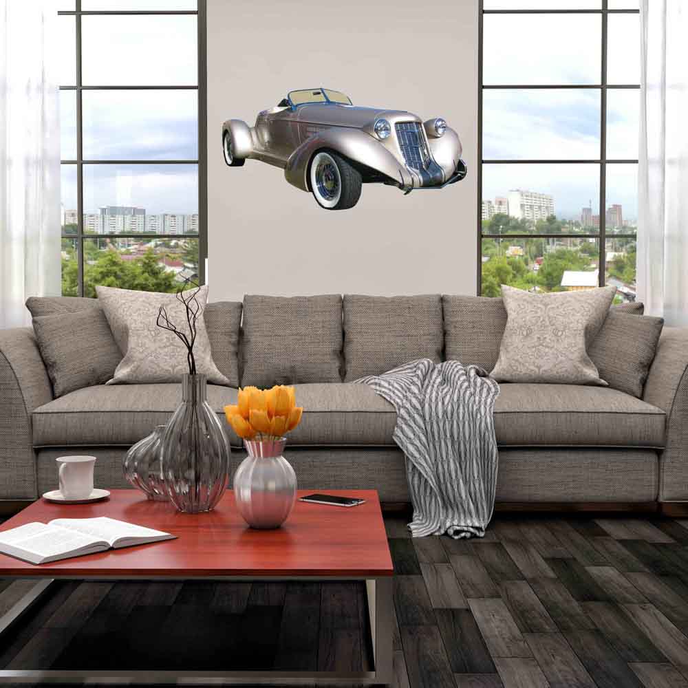 Classic Kit Car Wall Decal Installed | Wallhogs