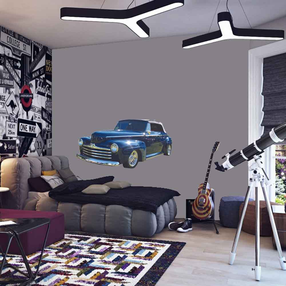 Classic Ford Coupe Wall Decal Installed | Wallhogs