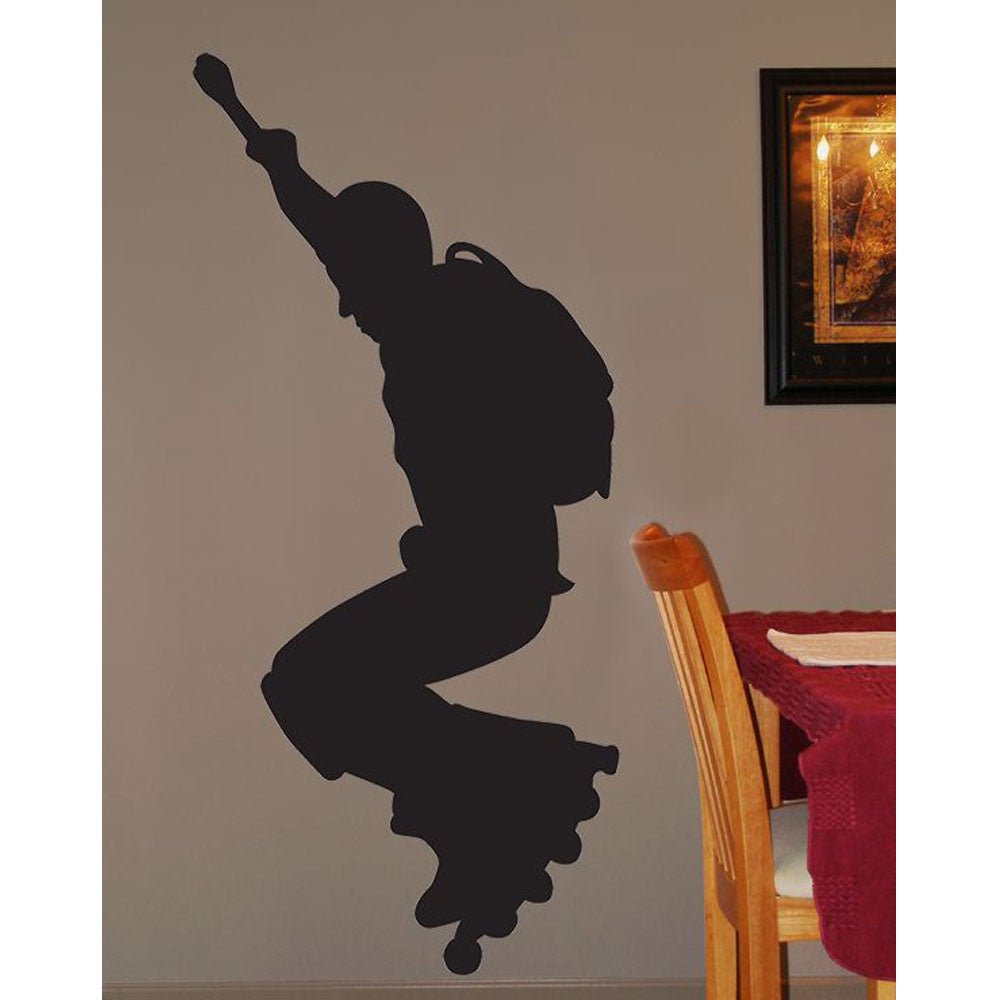 Roller Blade Jump Silhouette Wall Decal Installed