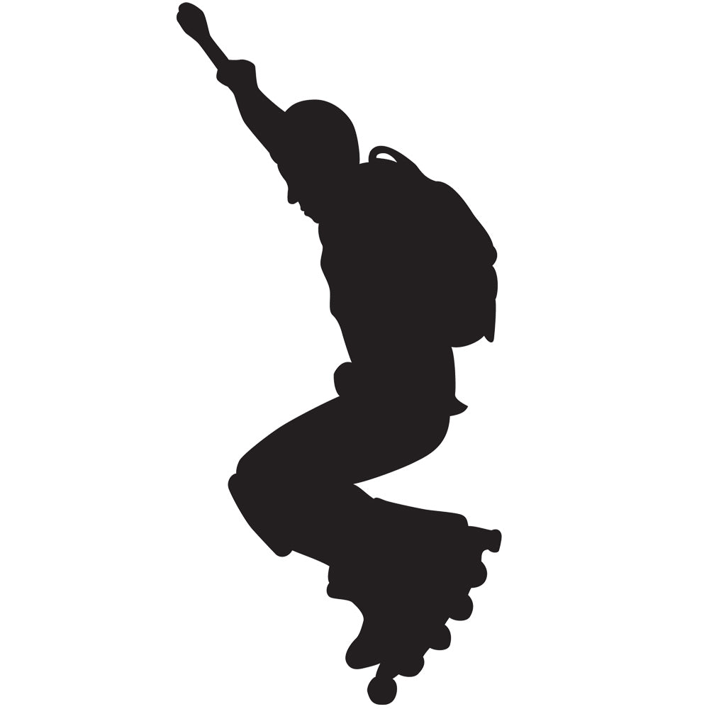 Roller Blade Jump Silhouette Wall Decal Printed