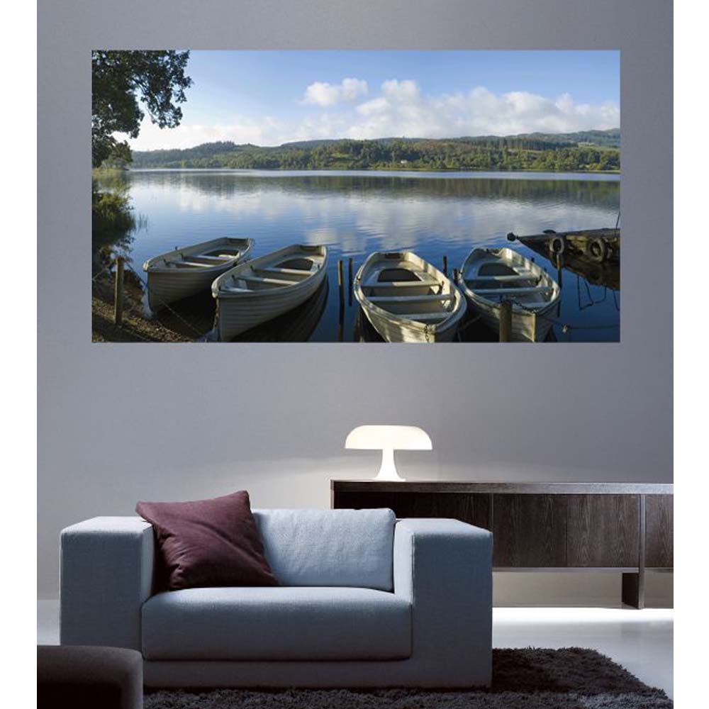 Serene Lake Gloss Poster Installed | Wallhogs