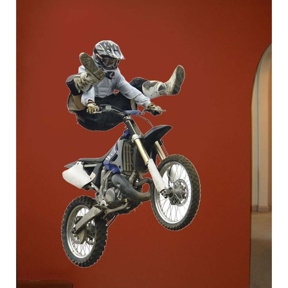 Motocross Shaolin Trick Wall Decal Installed