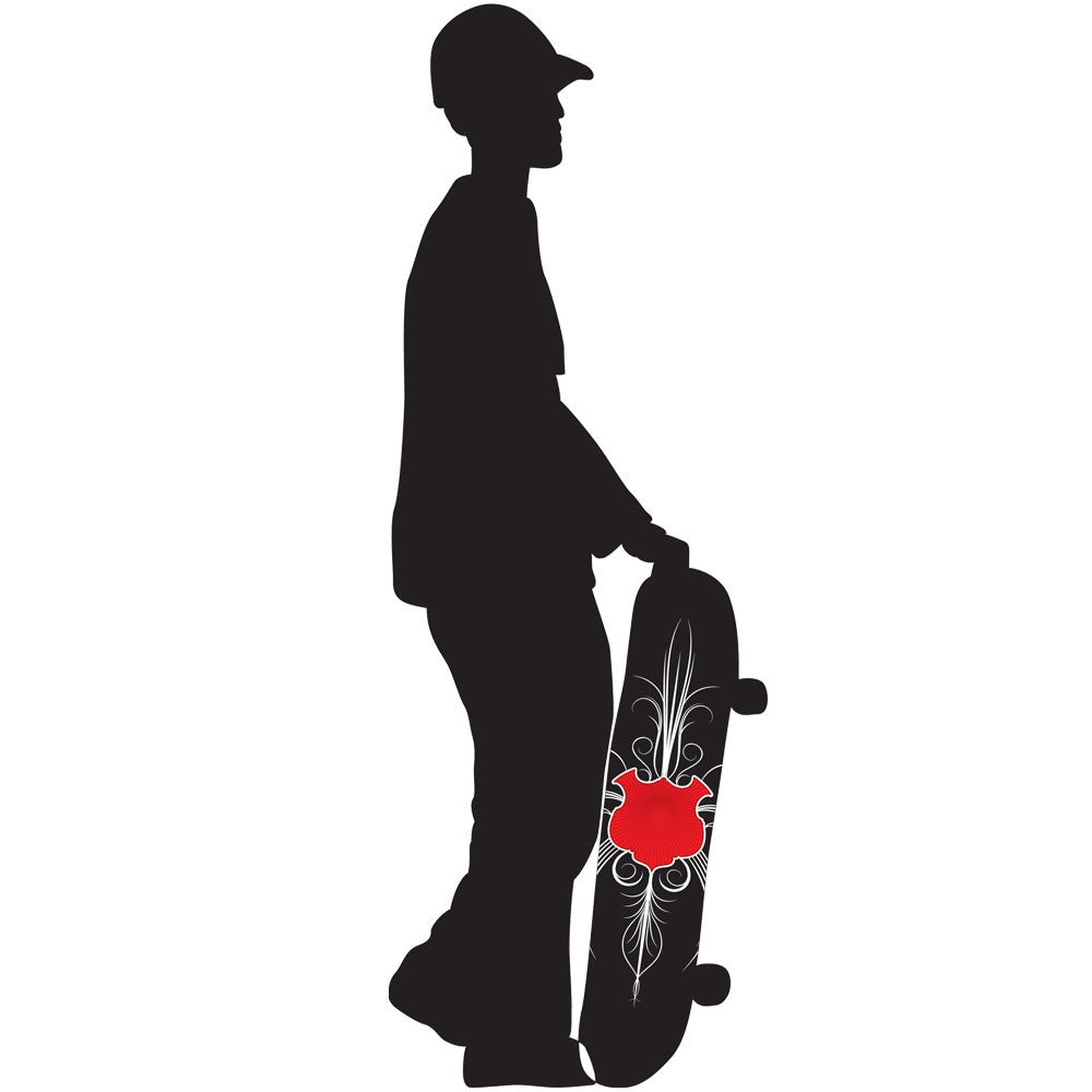 Skateboard Silhouette IX Wall Decal Printed