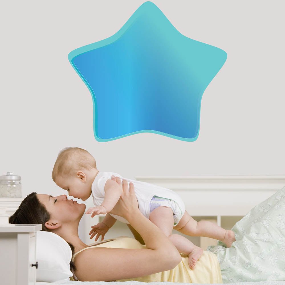 Sky Blue Soft Star Wall Decal Installed | Wallhogs