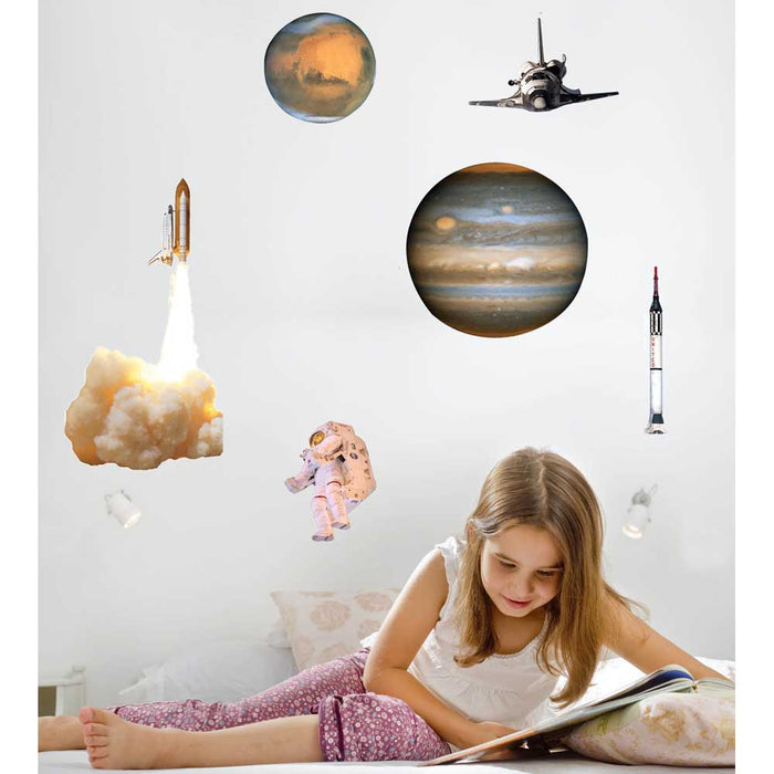 Space Pack 1 Wall Decals Installed | Wallhogs