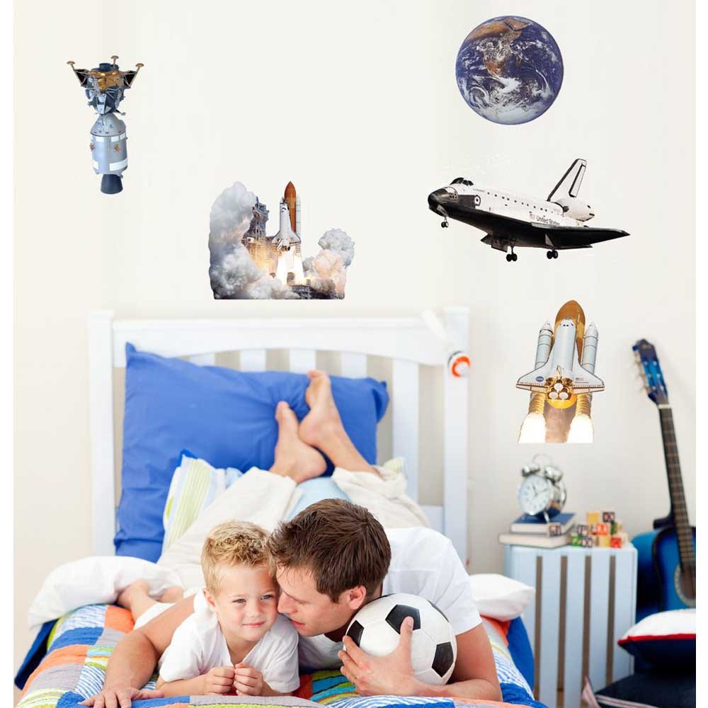 Space Pack 2 Wall Decals Installed | Wallhogs