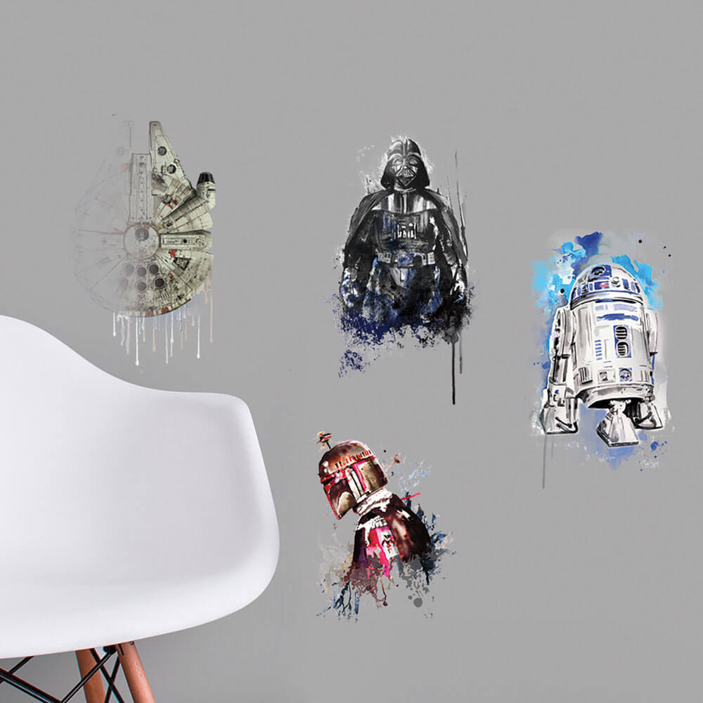 Star Wars Watercolor Wall Decals Installed| Wallhogs