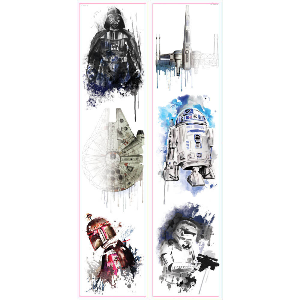 Star Wars Watercolor Decals Printed | Wallhogs