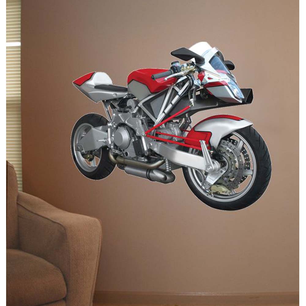 Streetfighter Motorcycle Wall Decal Installed