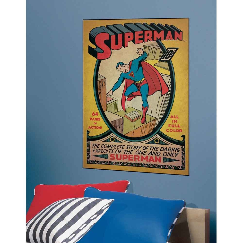 Superman Comic Cover Wall Decal Installed