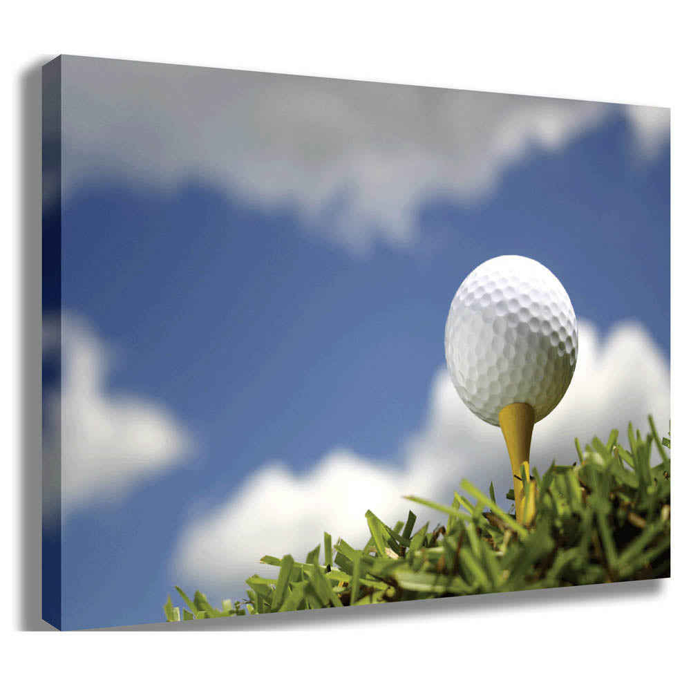 Tee'd Up Golf Canvas Printed and Stretched