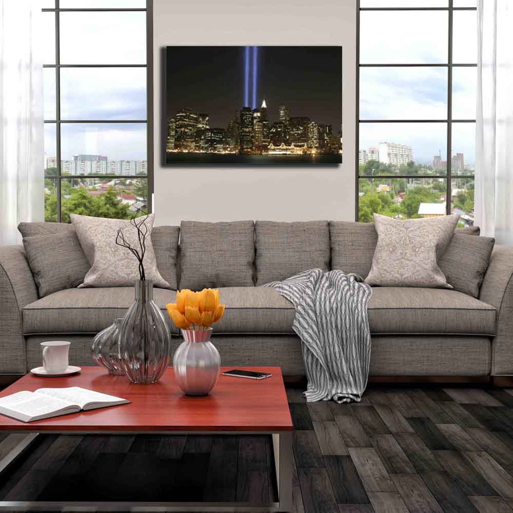 Tribute Lights Canvas Print Installed