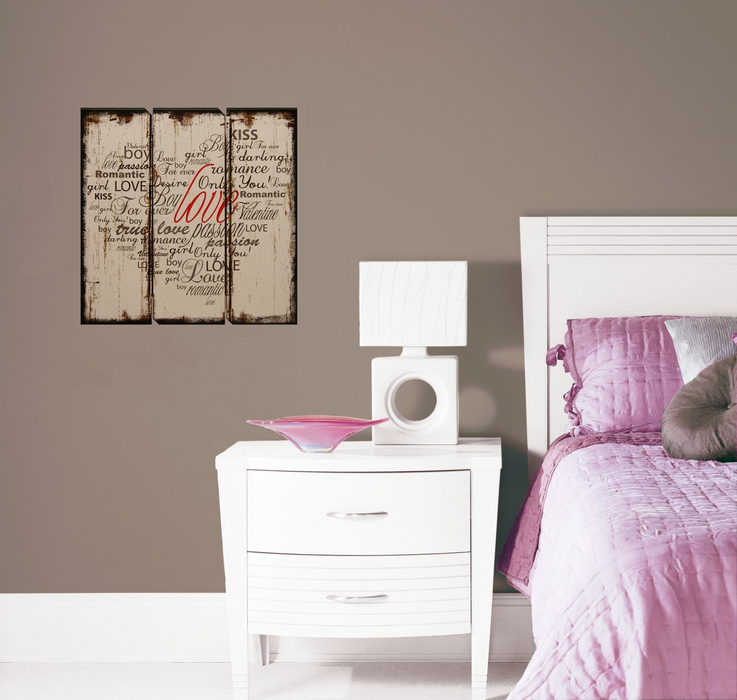 Love Heart Wood Plaque 15.5