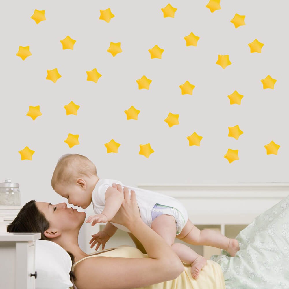 Gold Soft Star Wall Decals Installed | Wallhogs