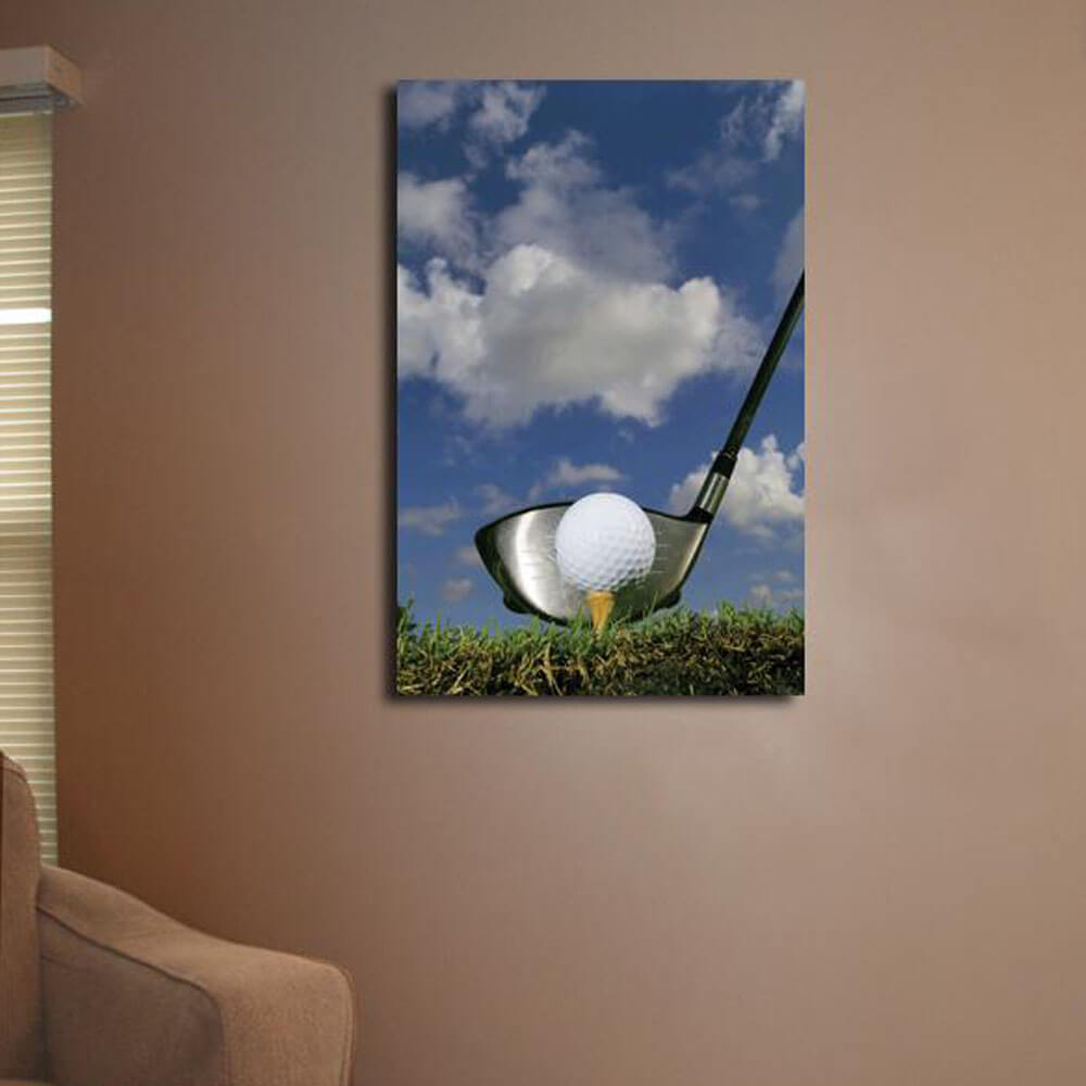 Addressing the Ball Golf Canvas Installed | Wallhogs