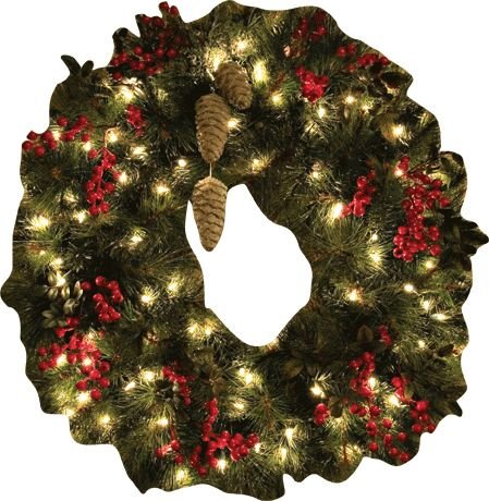 Lighted Wreath Wall Decal Printed | Wallhogs
