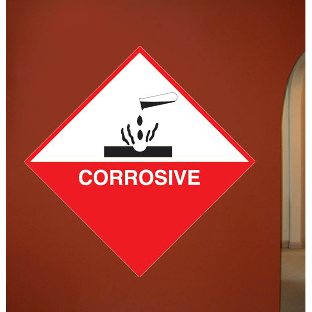Corrosive Sign Wall Decal Installed | Wallhogs