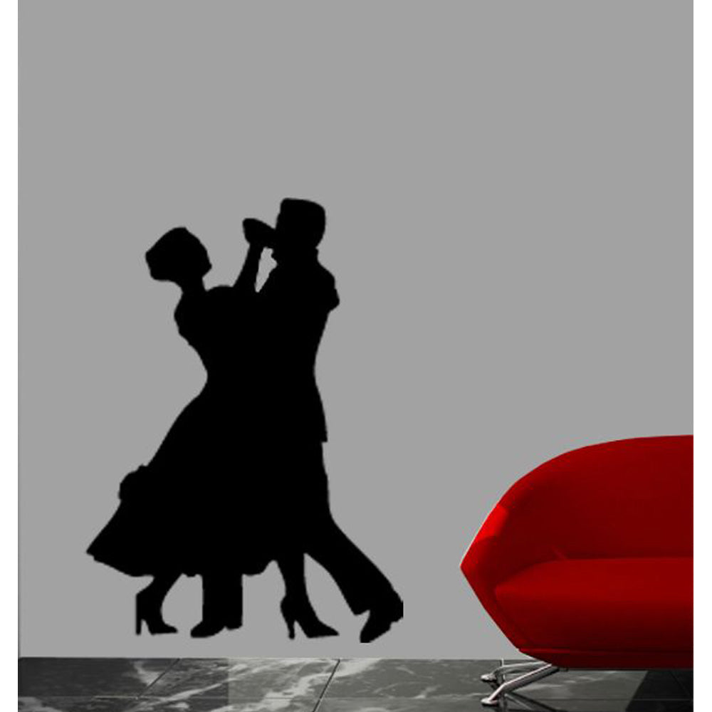 Couple Dancing Silhouette Wall Decal Installed
