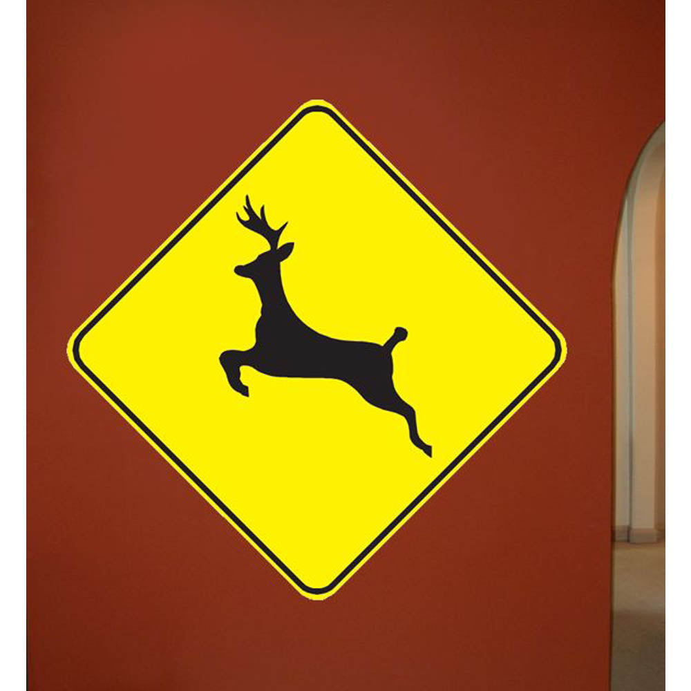 Deer Crossing Sign Wall Decal | Installed