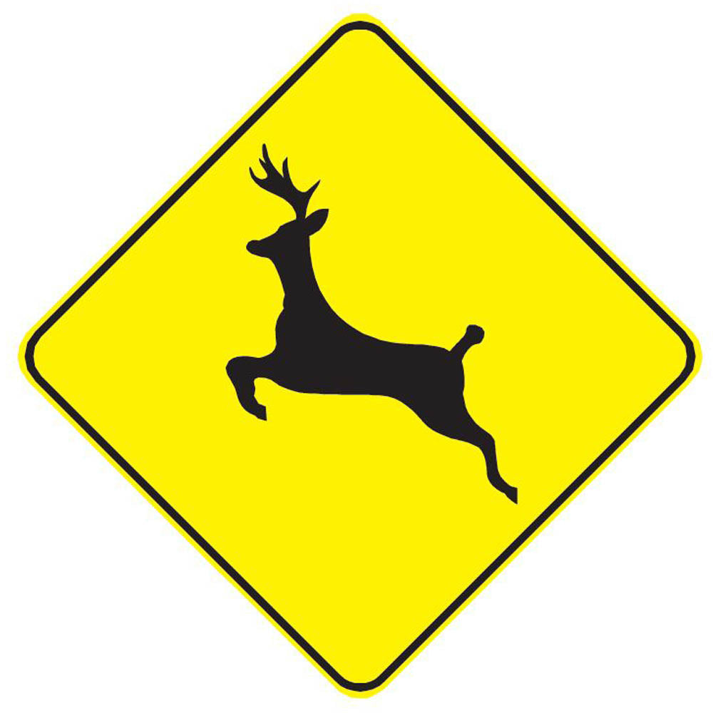 Deer Crossing Sign Wall Decal Printed | Wallhogs