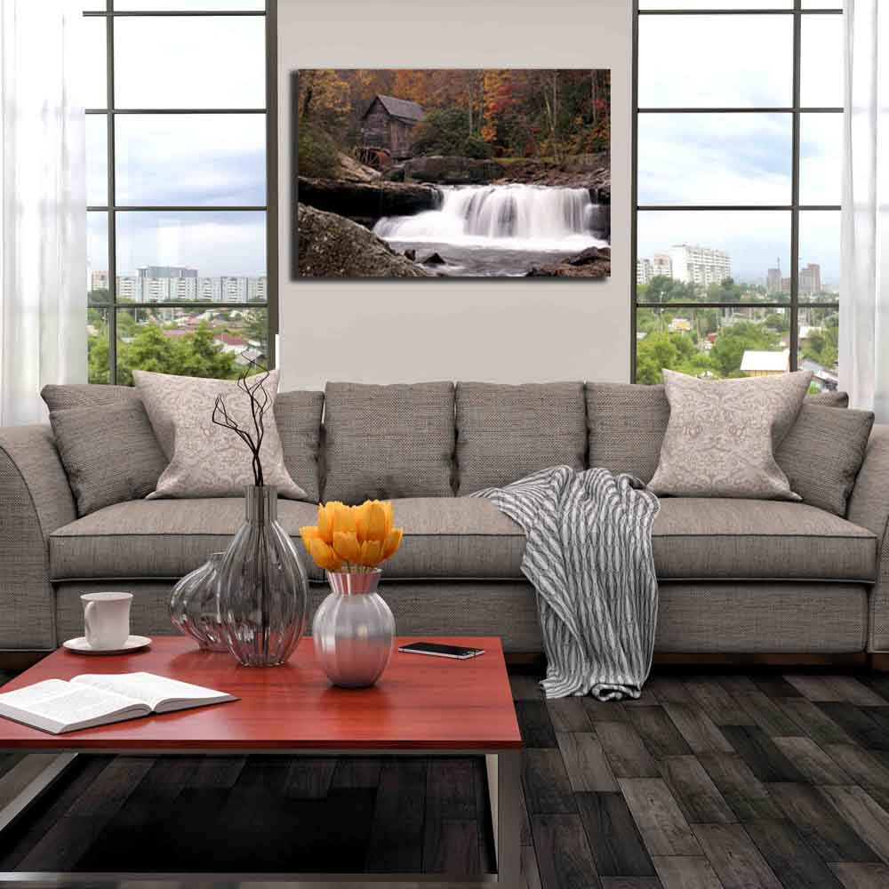 Waterfall Canvas Print Installed | Wallhogs