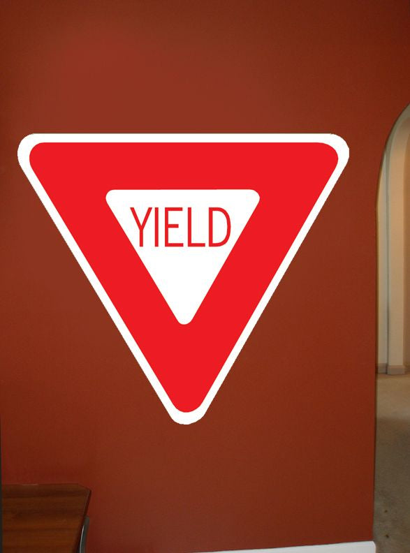 Yield Sign Wall Decal Installed | Wallhogs