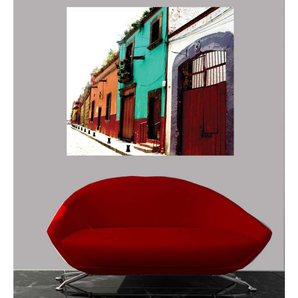 Mexican Street Architecture Wall Decal Installed
