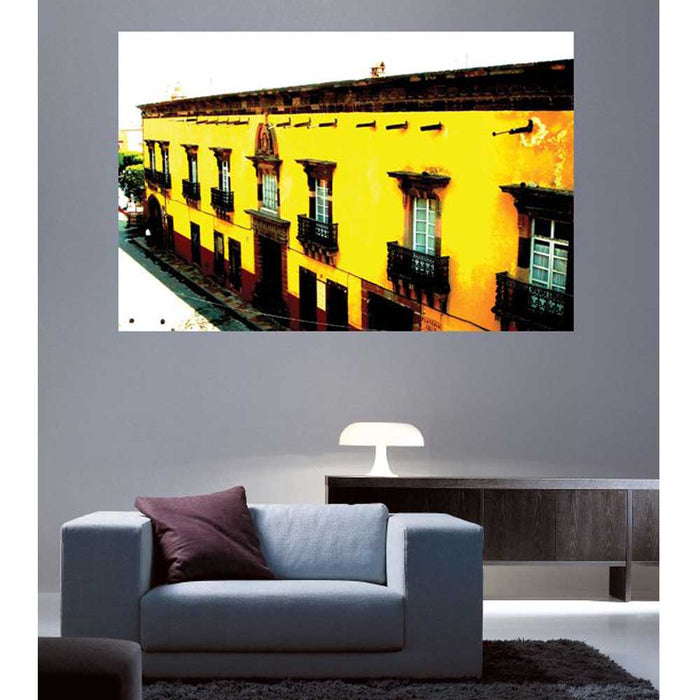 Mexican Yellow Architecture Gloss Poster Installed