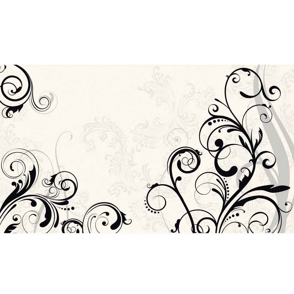 Elegant Scroll White Wall Mural | Wallhogs