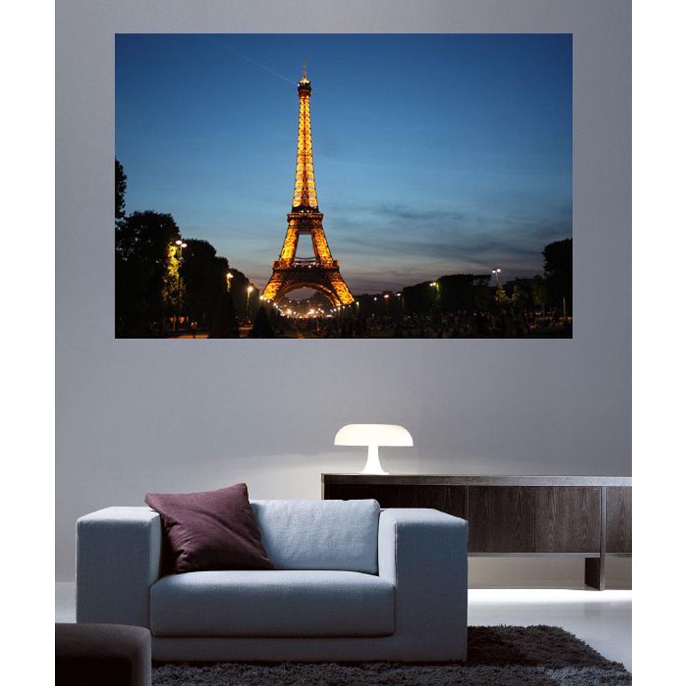 Eiffel at Dusk Gloss Poster Installed | Wallhogs