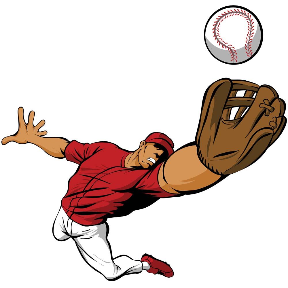 Fly Ball  Baseball Wall Decal Printed | Wallhogs