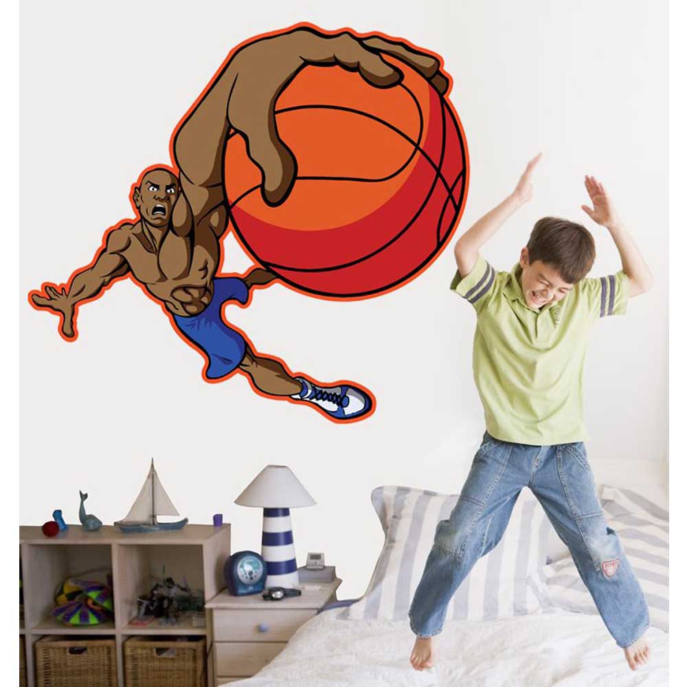 Basketball Dunk Wall Decal Installed | Wallhogs