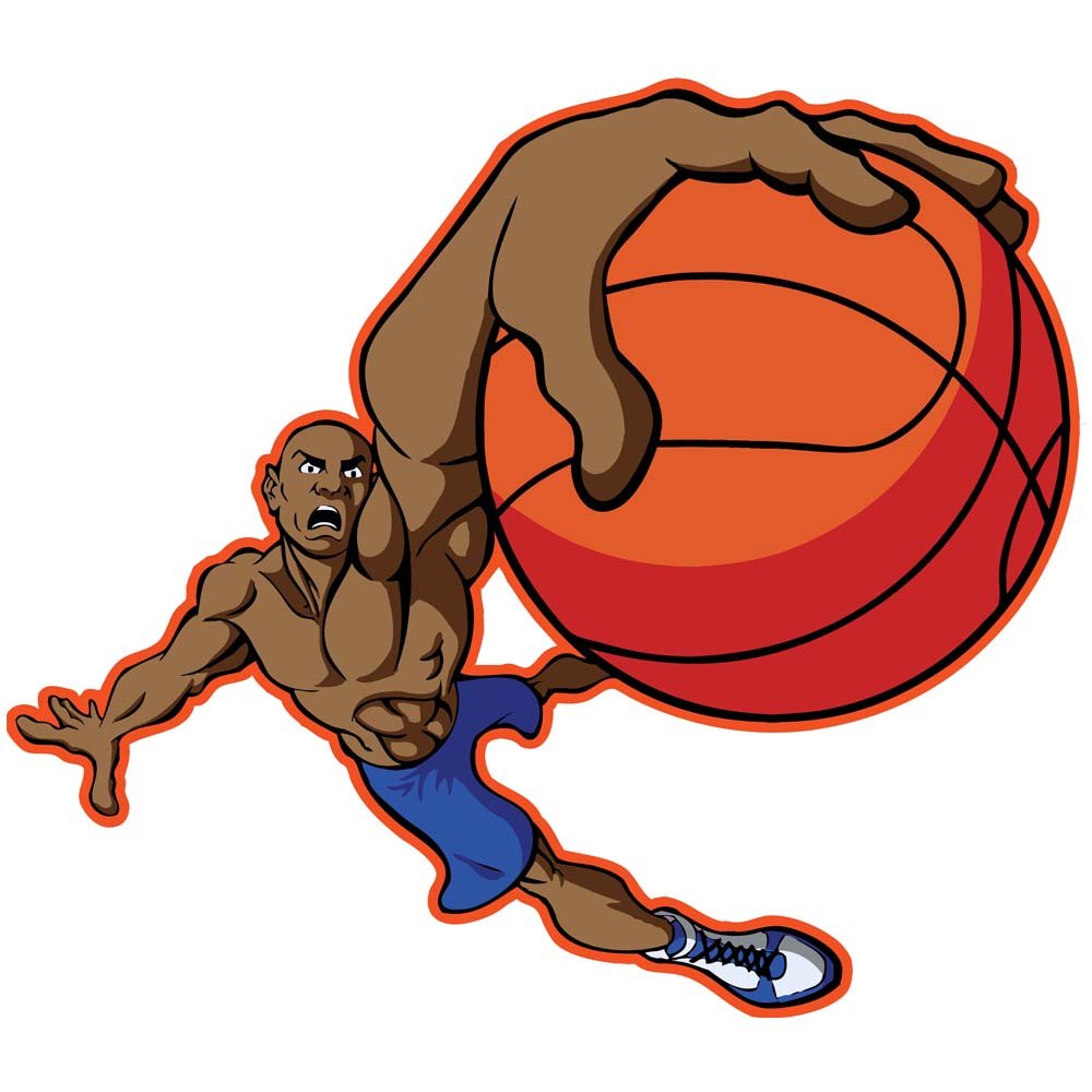 Cartoon Reverse Dunk Basketball Cartoon Dunk
