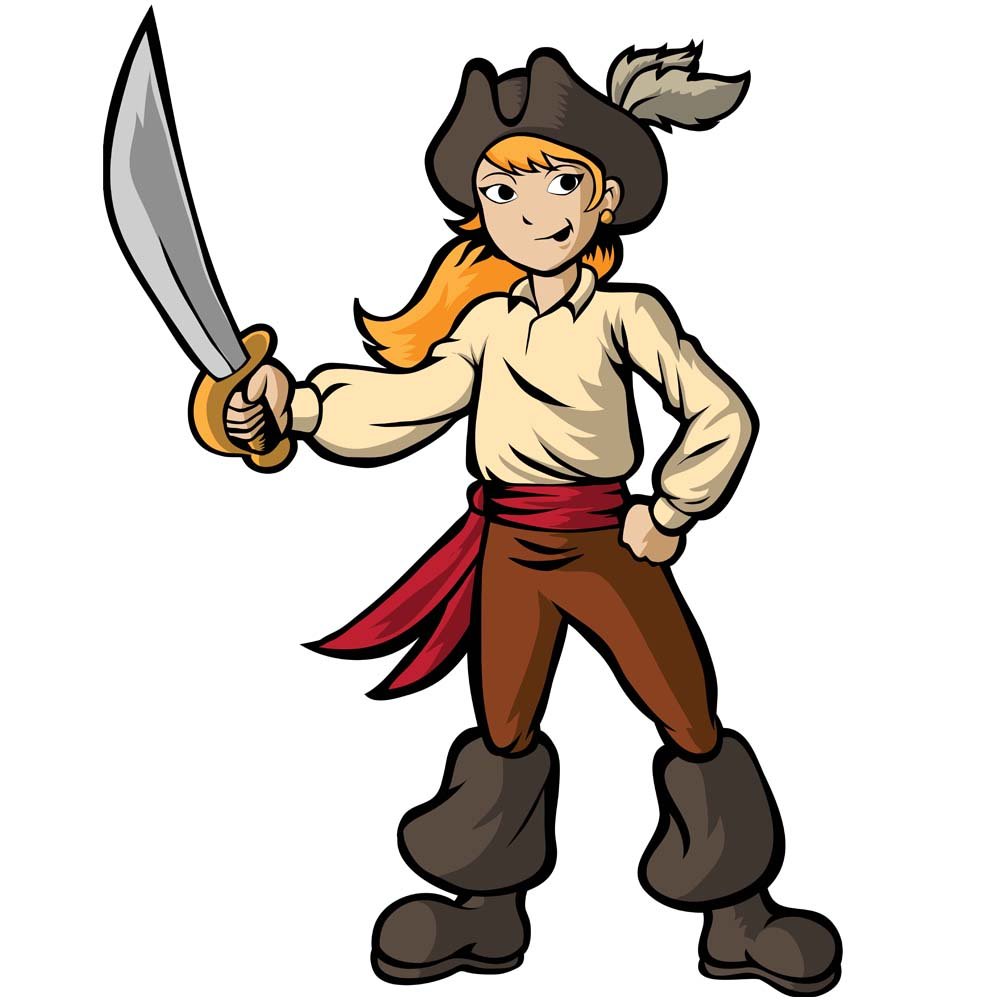 Pirate Girl White Wall Decal | Wallhogs