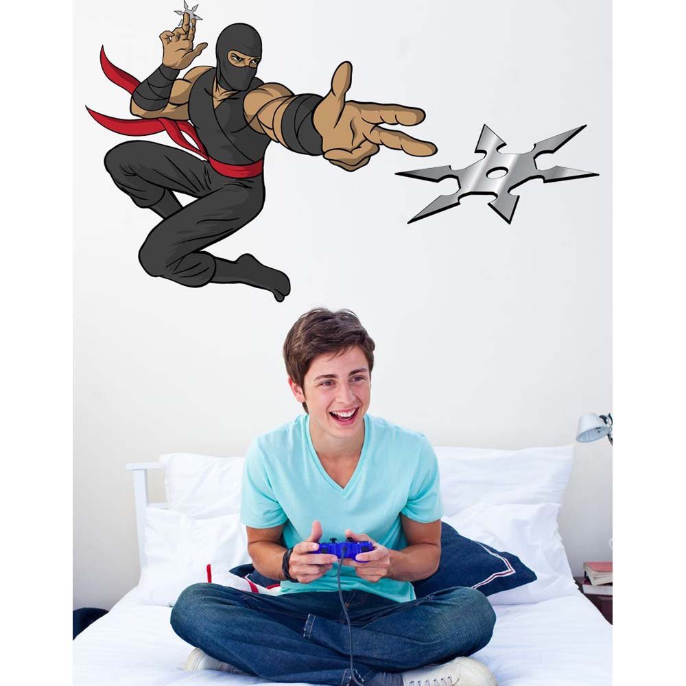 Ninja Shuriken Wall Decal Installed | Wallhogs
