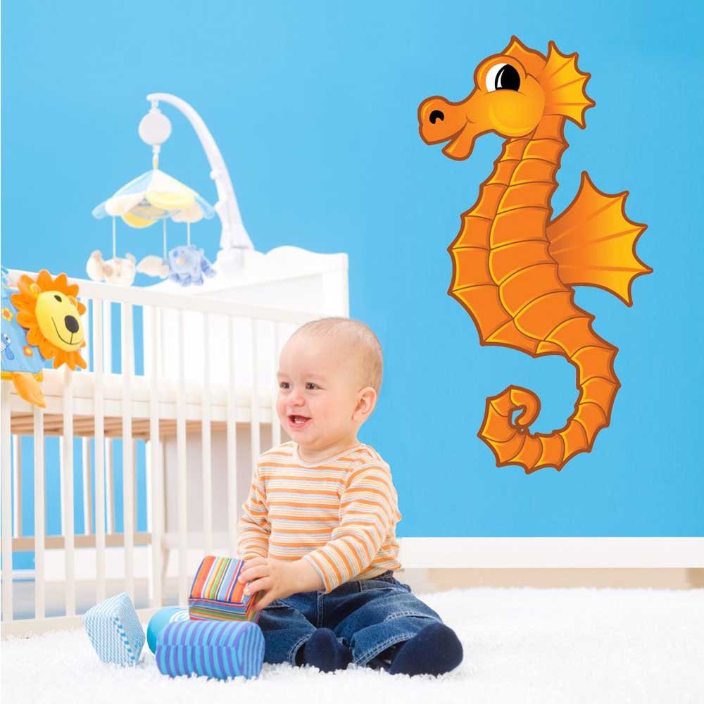 Seahorse Wall Decal Installed | Wallhogs