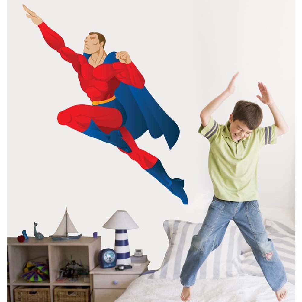 Superhero Flight Wall Decal Installed | Wallhogs