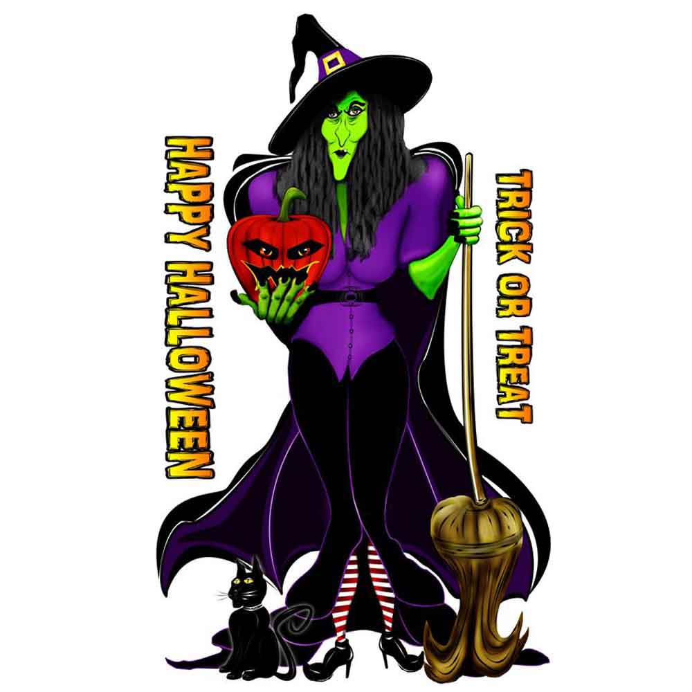 Standing Witch Wall Decal Printed | Wallhogs