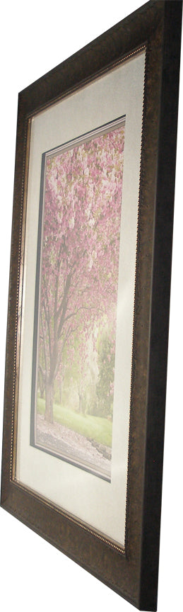 Spring Pink Tree Framed Art Side Angle View