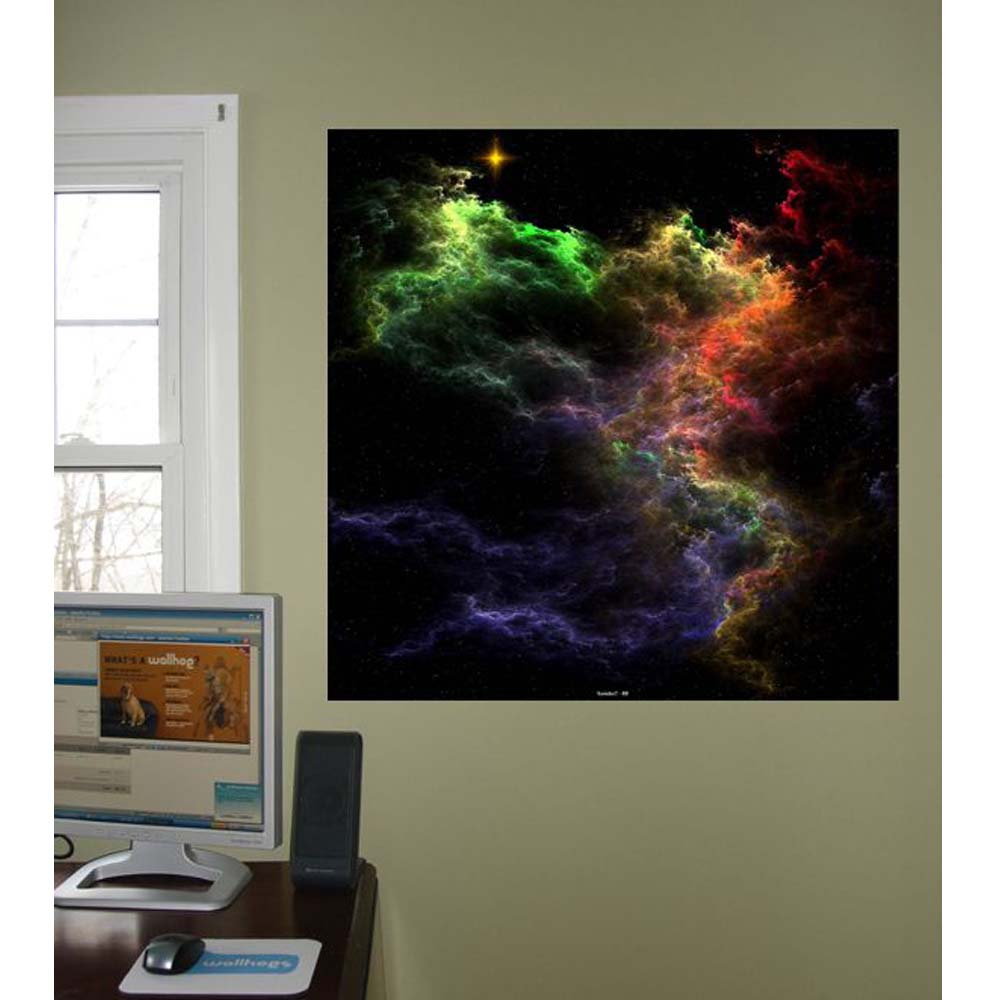 Art Stucco Mosaic Nebula Cluster Wall Decal Installed | Wallhogs