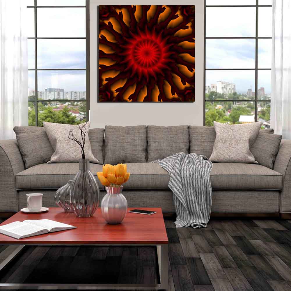 Branches Fractal Art Canvas Print Installed | Wallhogs