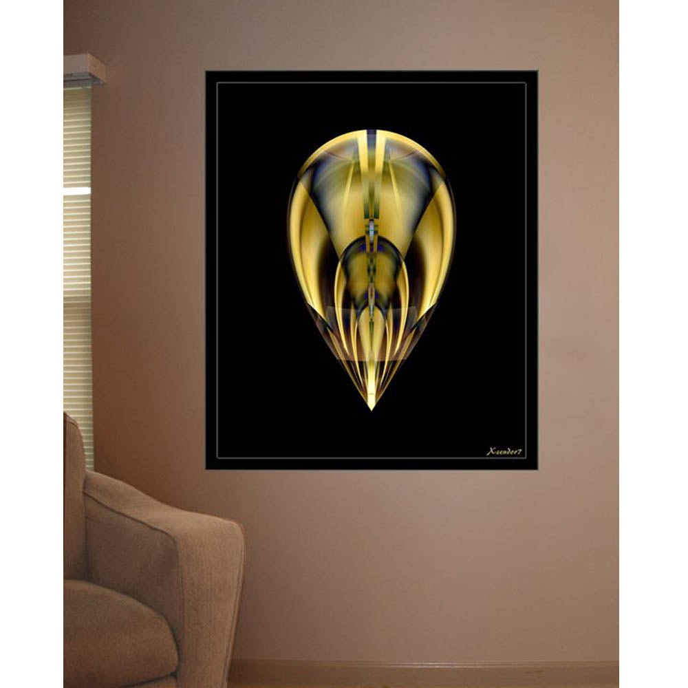 Elliptical Golden Spheres Wall Decal Installed | Wallhogs