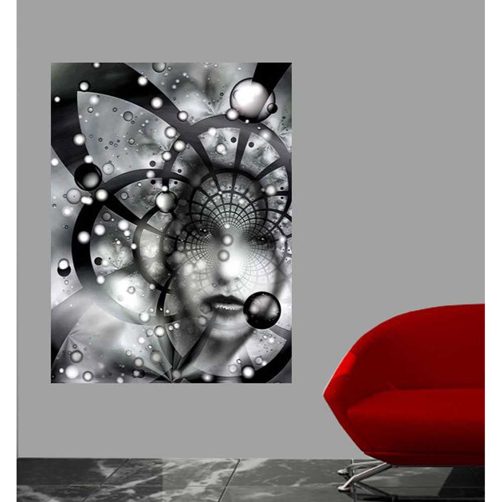 Face in the Galactic Web of Chaos Wall Decal Installed | Wallhogs