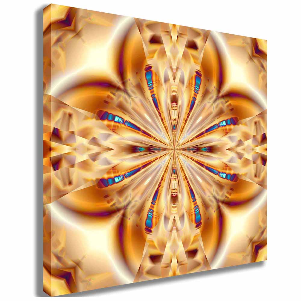 Gold Copper Rings Warped Layers Canvas Printed