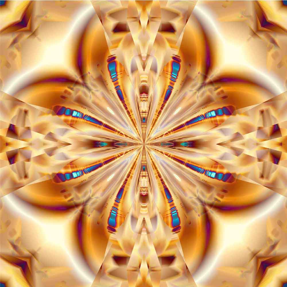 Gold Copper Rings Warped Layers Wall Decal Printed