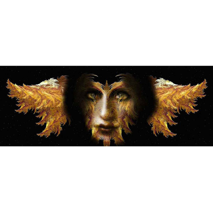 Gold Girl Fractal Feather Fluff Carved Gloss Poster Printed